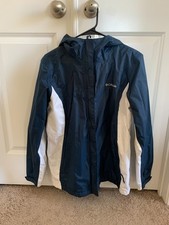 Womens COLUMBIA OMNI-TECH waterproof windbreaker hooded rain jacket - Lg