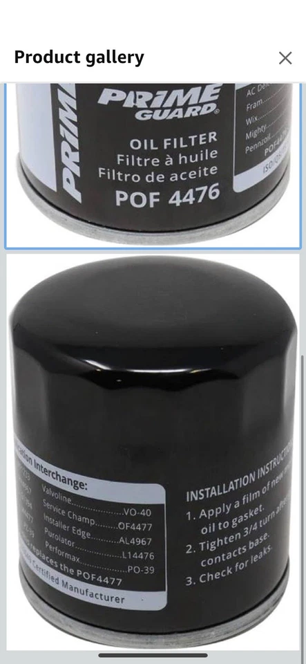 Filtro de aceite de motor Prime Guard POF4476 Foto 2 de 2