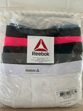 Reebok Women's Size S 6-Pack Sport Soft Boyshort Panties White/Black/Pink NWT