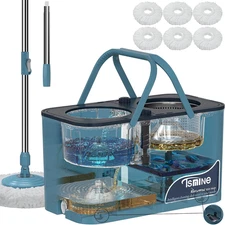 2-Gallon Spin Mop & Bucket Set w/ Clean & Dirty Water System 