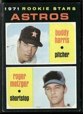 1971 Topps Astros Rookie Stars Roger Metzger, Buddy Harris #404 ~ VG ~