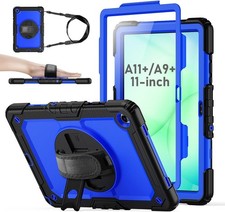 Rugged Case for Samsung Galaxy Tab A11 2026/A9 11" with Screen Protector, Blac