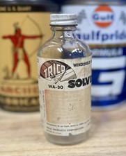 Vintage Trico Windshield Washer Solvent Glass Bottle 6oz. Empty