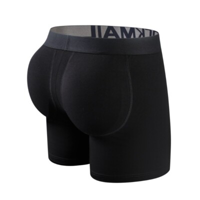 Men's Buttock Lifting Boxer Briefs Anti Friction Leg Removable Cup Pads Briefs