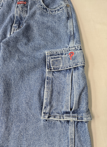 Paco Jeans Vintage Y2K Blue Denim Cargo Jeans Boys Youth Size 10 Years 24x25 - Picture 3 of 8