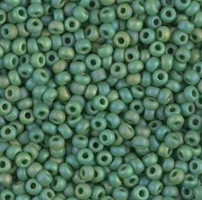 Miyuki Seed Beads 8/0 - Matte Opaque Green AB