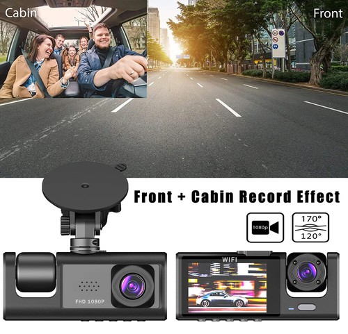 3 Channel WIFI Car DVR HD 1080P Inside Vehicle Dash Cam DVRs Recorder Camcorder - Picture 10 of 14
