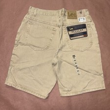 Vintage 1990  s Lee Regular Jean Shorts, Khaki Deadstock NWT, Size 33