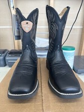 Bottes Western Cowboy Ariat Heritage R - Pointure 9.5 B (42.5) - Cuir Noir - Occasion Très Bon état