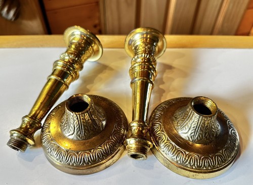 Vintage Nora Fenton Solid Brass Candlesticks 7.25” Master Artisans India Ornate - Picture 7 of 7