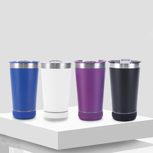 Bluetooth Speaker 16 oz. Tumbler Stainless Steel Cup With Speaker Insulation - Picture 11 of 22