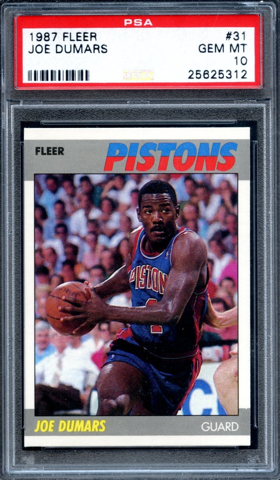 1987 Fleer #31 Joe Dumars PSA 10 Tough Gem Mint Detroit Pistons 5312