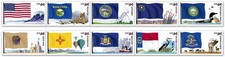 FLAGS OF OUR NATION 2010 SCOTT #4303-4312 SET 4 - MVF 44c US 10 STAMPS PN# STRIP