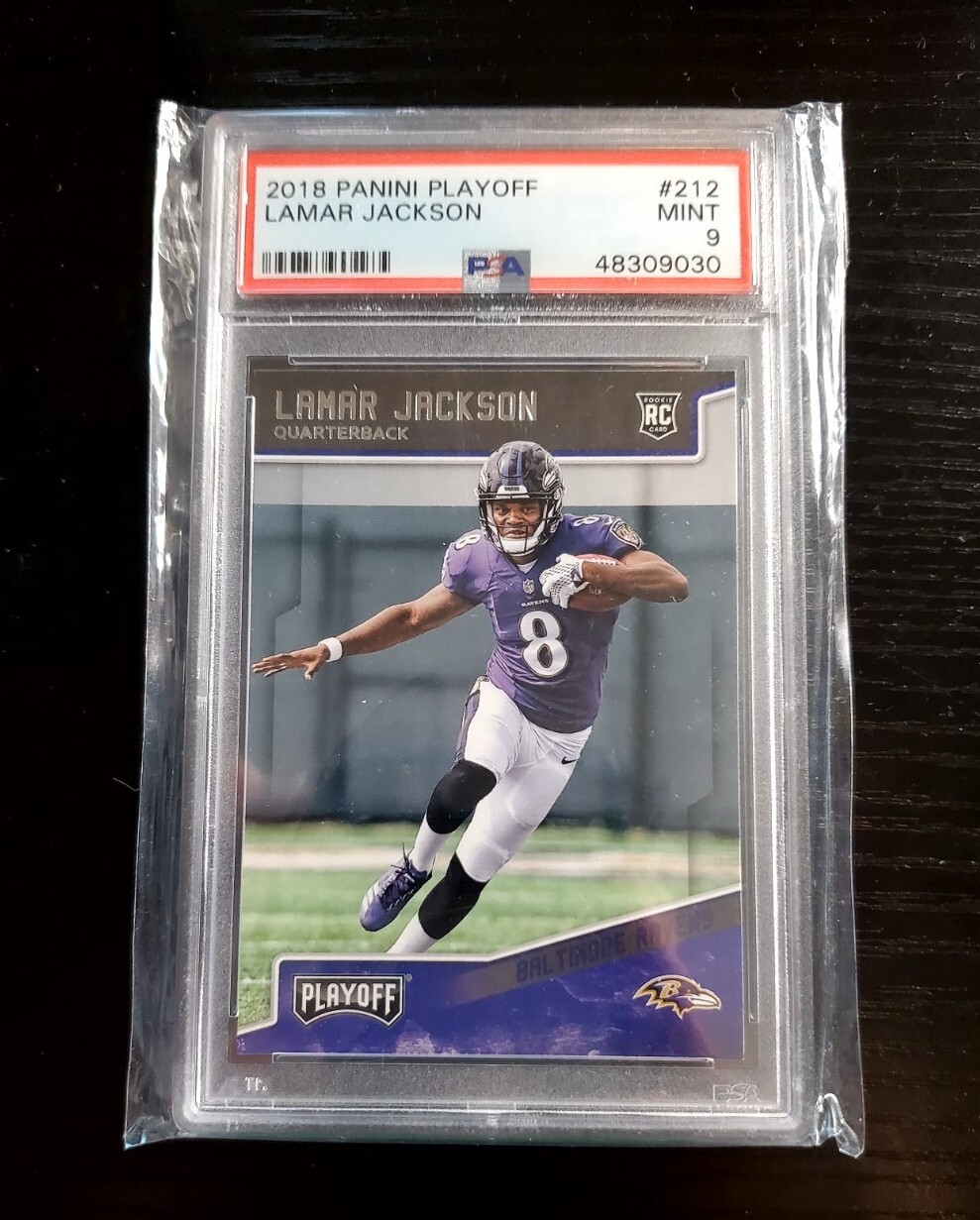 2018 Panini Playoff Rookie Lamar Jackson #212 PSA 9 RC