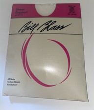 Bill Blass Vintage White Pantyhose USA Made Size A Sandalfoot Sheer Support