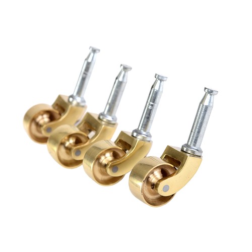 SOLID POLISHED BRASS CASTORS FINISH 25mm or 32mm GRIP NECK FURNITURE