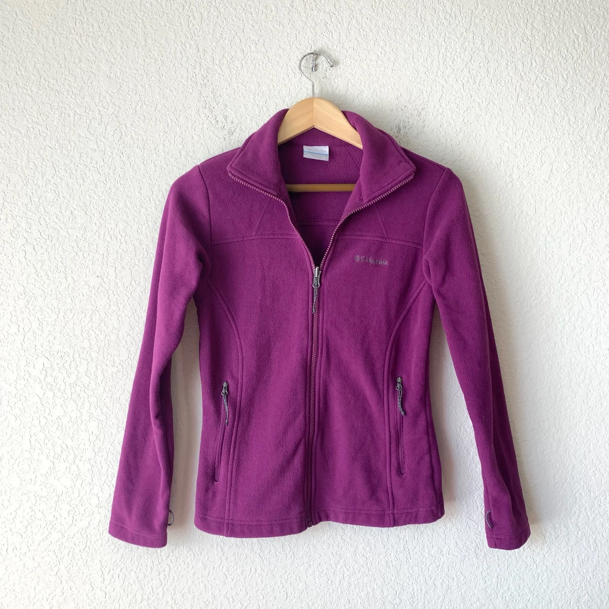 COLUMBIA Women's Fleece Jacket Full Zip 1744621 Purple Size XS W5855