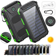 2025 Super Large Capacity Portable Charger USB Solar Power Bank for Cell Phone