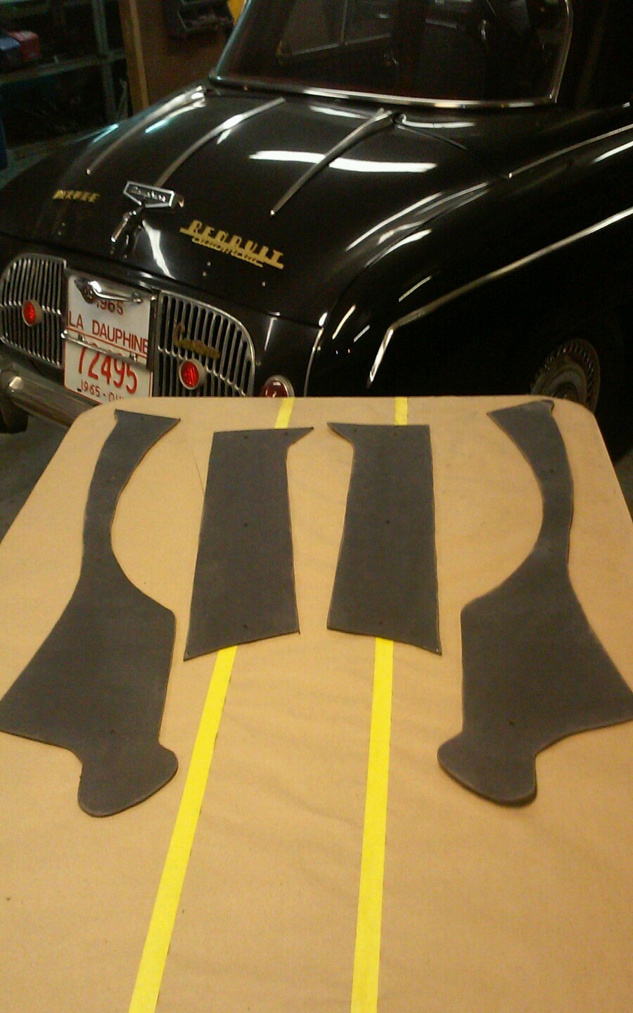 Renault DAUPHINE 8 black board panels. Full interior kit. All the