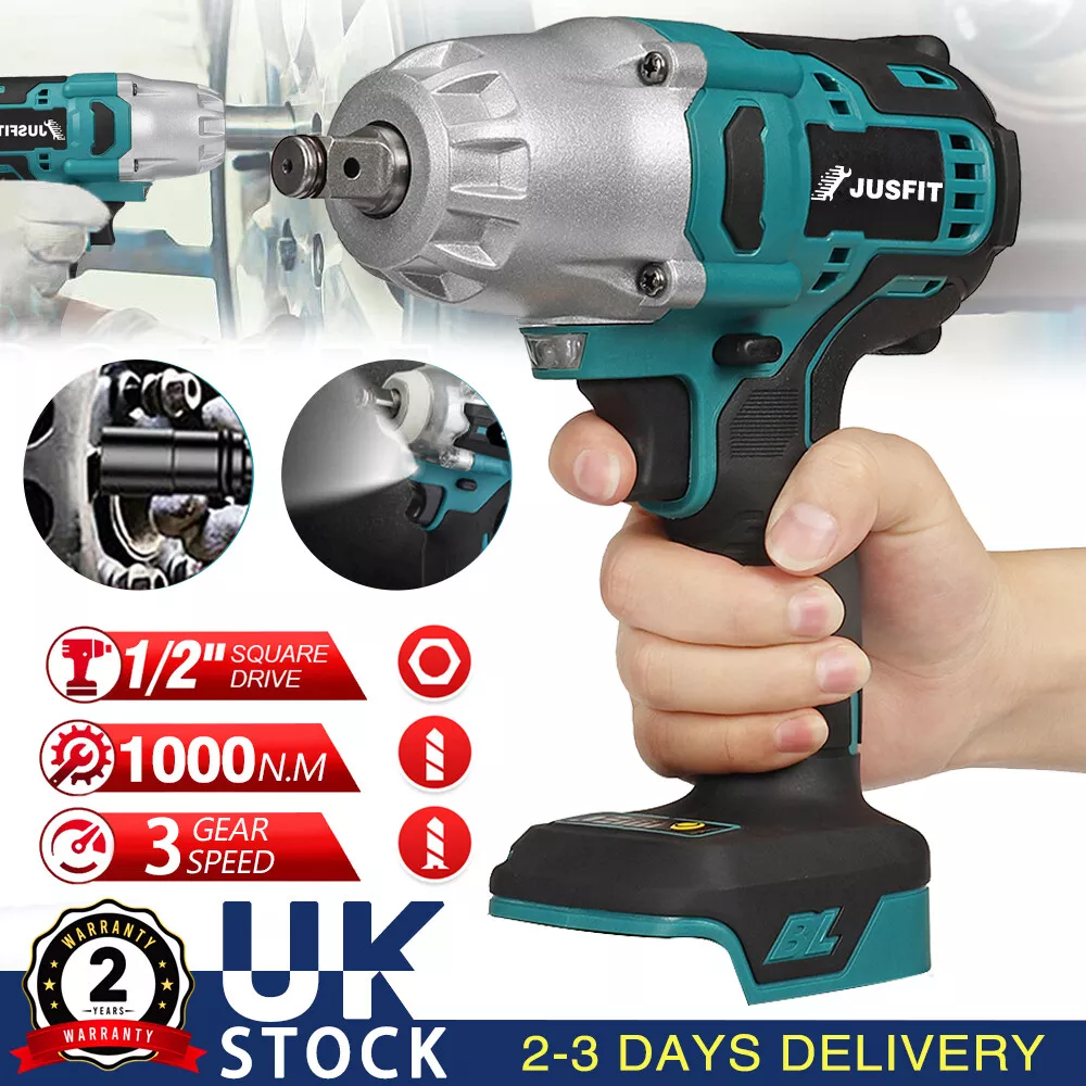 1000Nm 1/2 Cordless Electric Impact Wrench Drill Gun Ratchet Driver For  Makita