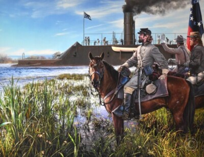 CSS Virginia 1862 John Paul Strain Archival Paper Giclée Elizabeth River VA New
