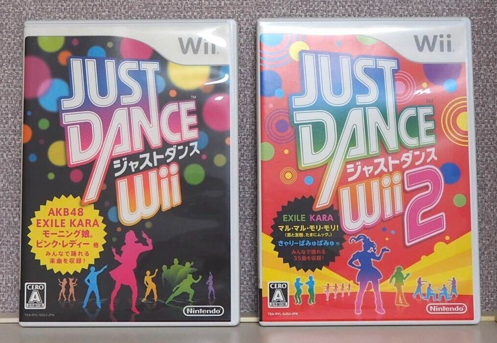 Lot 2 Just Dance Wii 1 & 2 Set Nintendo Wii Japan Version Tested