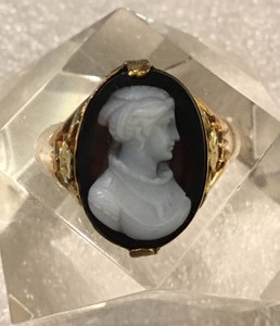 Ostby Barton 10k Yellow And Green Gold Black White Onyx Stone Cameo Ring Size 6 Ebay