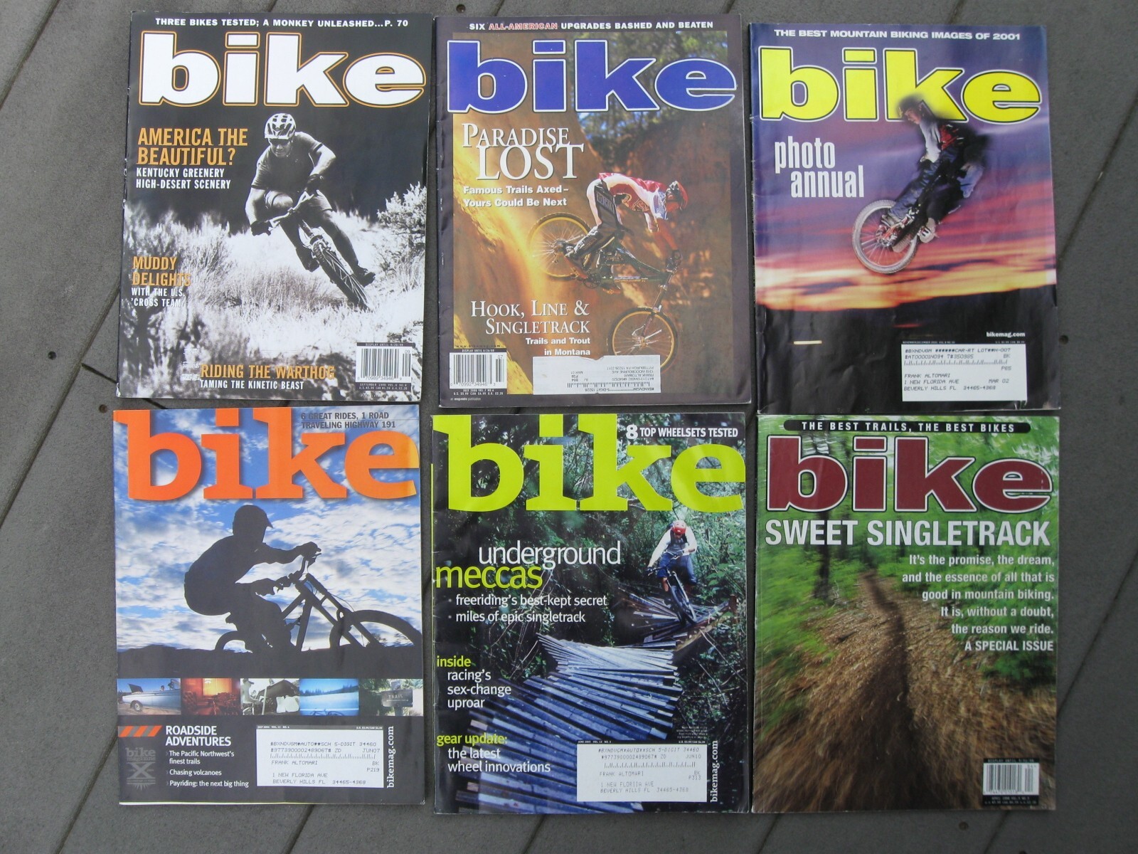 Bike Magazine Mountain Bike Mixed Lot of 6 Issues 1998 1999 2000 2001 2004 2005
