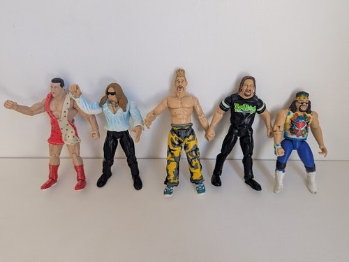 WWE WWF Wrestler Figuren Konvolut x 5 90er Dude Love Kurt Angle Scotty to Hotty