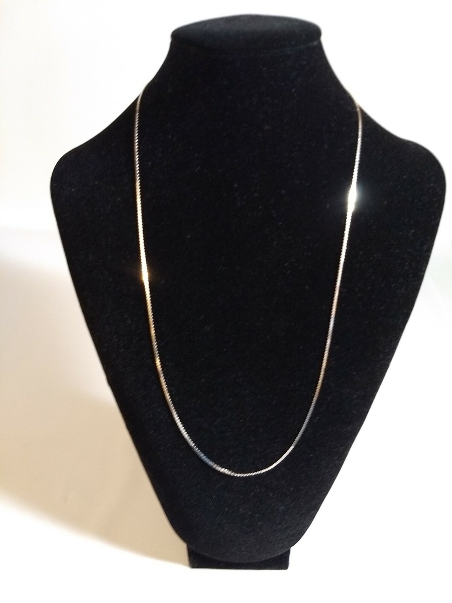 Gold Chain Sterling Silver Serpentine Necklace Sterling Silver Flat Link  Chain Necklace, Vintage 23 1/2