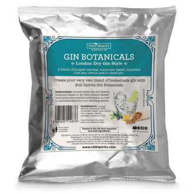 Still Spirits Gin Botanicals London Dry Gin Style 50g Juniper Citrus Corriander