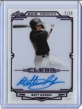 2019 Leaf Trinity MATT GORSKI Clear Acetate Purple Foil Auto RC /10 Pirates