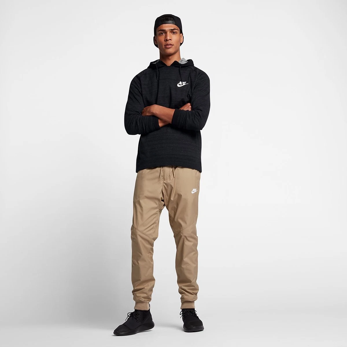 Nike Tech Knit Crew Neck Pullover Sweatshirt Jumper Black Size