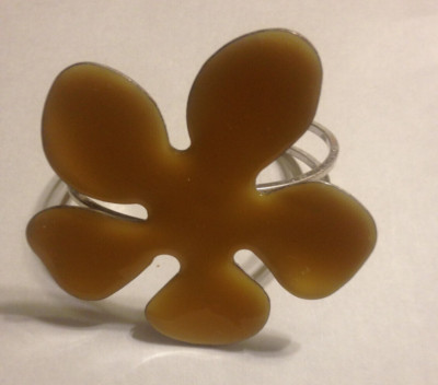 Vtg. PILGRIM Yellow Flower Cuff Bracelet--Free Ship