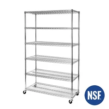 Seville Classics UltraDurable Commercial 6-Tier NSF Steel Wire Shelving