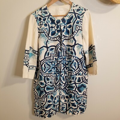 80s 90s CHICO'S native pattern coverall Vintage 90s Print Sz