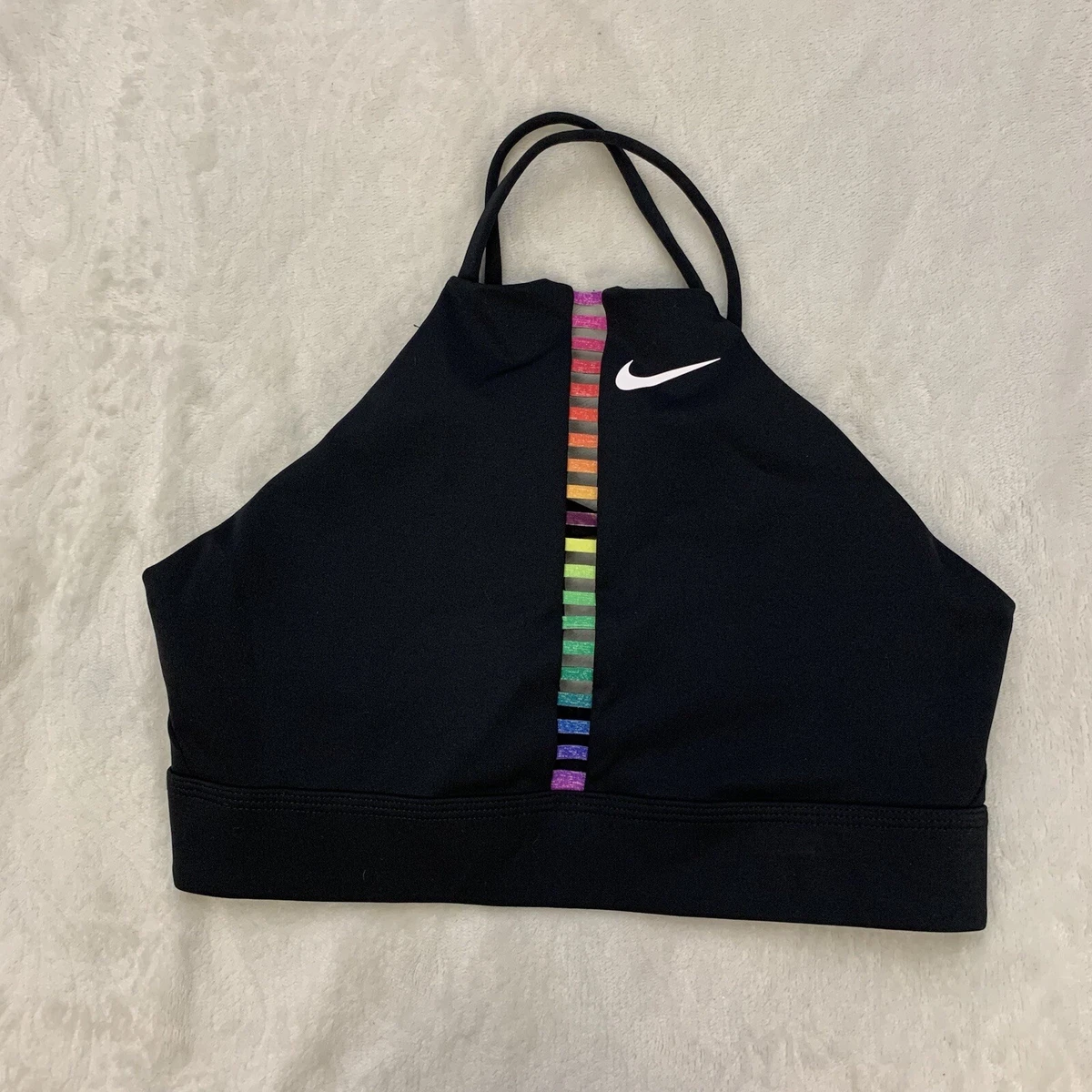 Nike-Women's Rainbow Bra Sports Bras Medium Black/Multi 