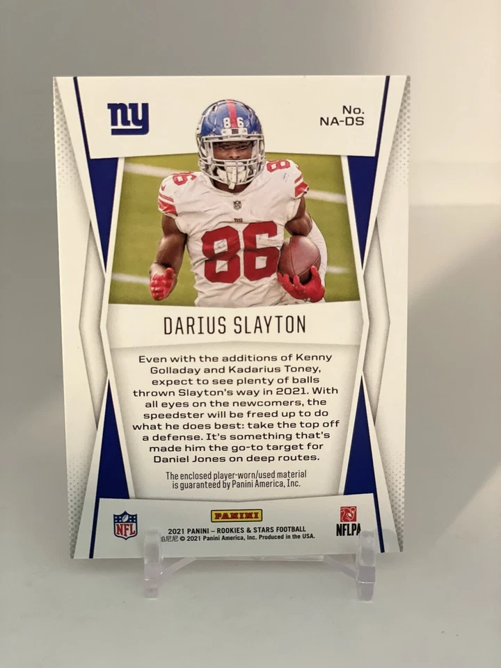 2021 Rookies & Stars NFL AUTHENTIC- Darius Slayton NA-DS Player Worn Material - Image 4 of 4
