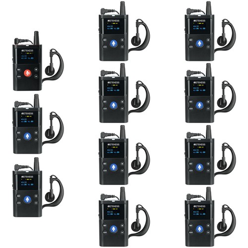 Retekess TT126 Two-Way Tour Guide System with Microphone,Transmitter 10 ...