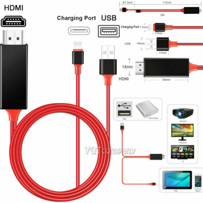 Adaptador Digital AV HDMI Compatible Con IPhone 14 13 12 11 XS Max XS XR X 8 7 6 5, IPad A HD TV/Monitor/Proyector, Conector De Pantalla De Sincronización 1080P