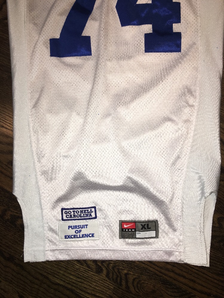 Game Worn Duke Blue Devils Football Jersey Used Nike #74