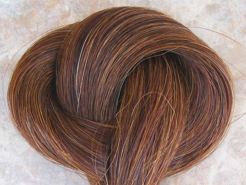 HORSEHAIR, 2 ounce Bulk , darker medium  brown, horse hair jewelry,  TAIL HAIR