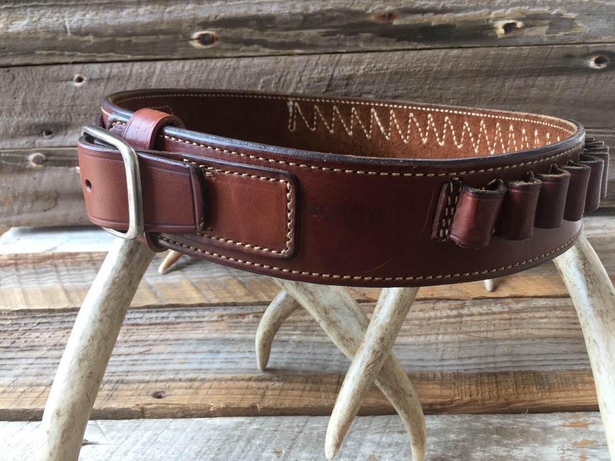 VTG Garfinckel’s Brown Leather Suede Double Flap Belt Size S/M THE MONTANA - 2 ply Suede lined Leather belt-1.5 main image 3