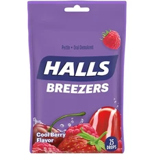 HALLS Breezers Cool Berry Drops, 25 drops - Cough Relief..+
