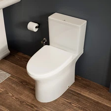 16.5" Elongated Rear Outlet Toilet, 1.28GPF Tornado Flush with Extension Pipes