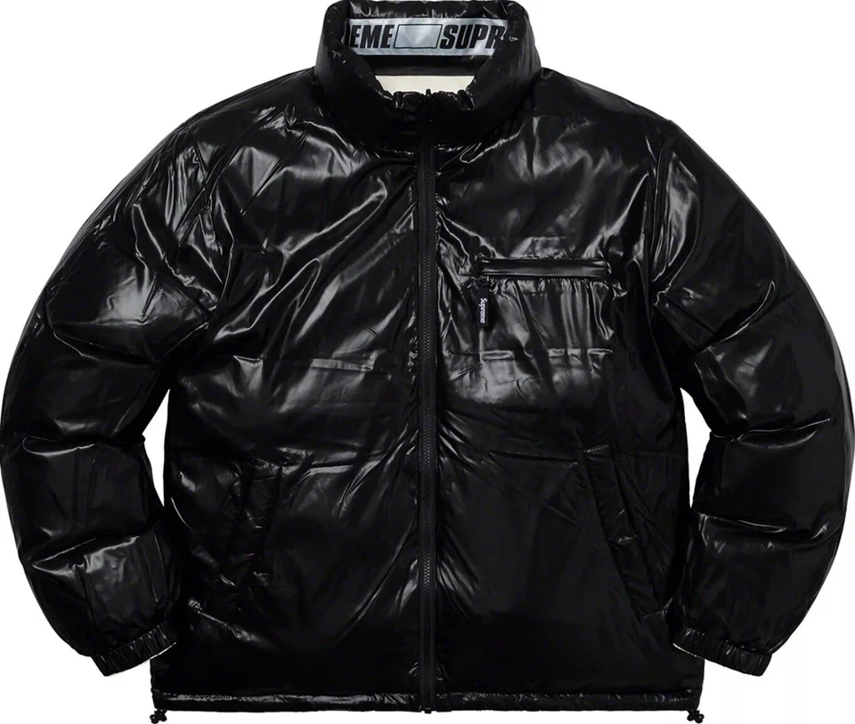 Chaqueta hinchada reversible brillante SUPREME SS20 blanca/negra Foto 2 de 4