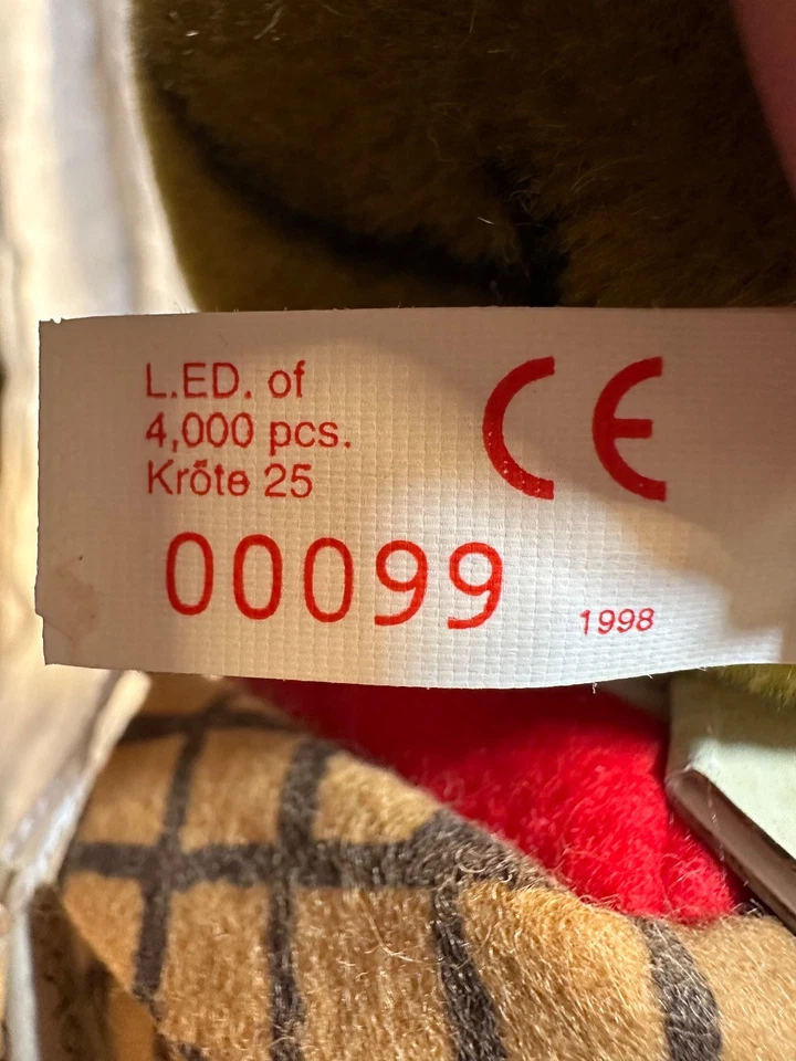 Steiff "The Wind in the Willows" Toad 1998 limited edition # 99 - Image 4 of 4