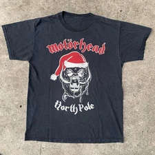 Motorhead North Pole  Santa Hat Heavy Metal Black Unisex T-shirt Size S-5XL