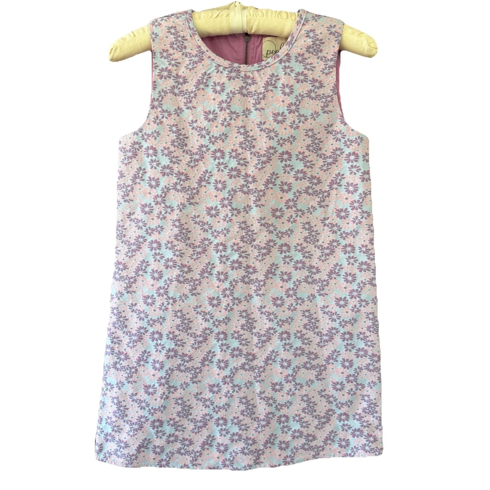 PEEK Ditsy Floral Shift Dress Girls 10 -XL Purple & Pink Sleeveless Lined School