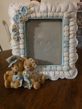 CHERISHED TEDDIES Picture Frame Wedding Bride & Groom 1993 P. Hillman Enesco VGC